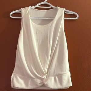 White Tank Top with Knot in Front